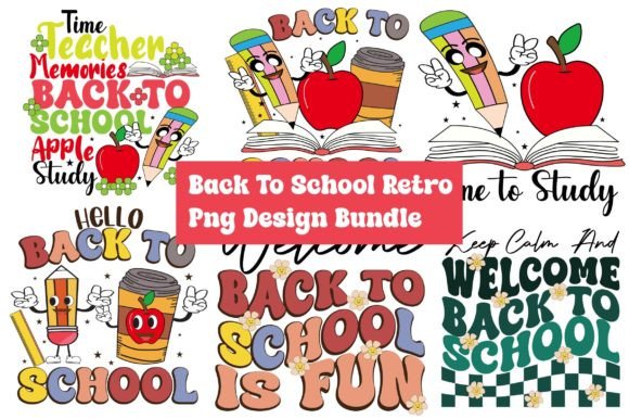 Back to School Retro PNG Design Bundle: Vintage Style for Modern Brands