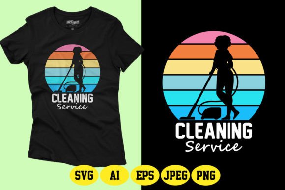Cleaning Service SVG T-Shirt Design: A Sparkling Asset for Your Brand