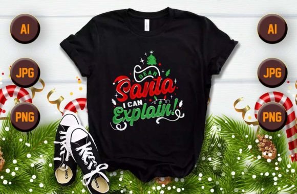 DEAR SANTA Christmas T-shirt Design: Festive Custom Graphics