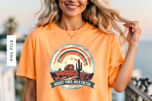 Desert Vibes Wild Cactus T-shirt Design: A Graphic for Modern Brands