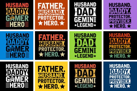 Husband T-Shirt Design Bundle: 12 Ready-to-Use PNGs & More