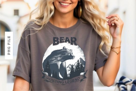 Unleash the Spirit of the Wild: The Bear Hunting Legend T-Shirt Design