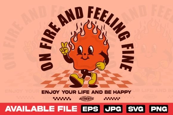 Vintage Fire Mascot Character Design for Streetwear and Merch